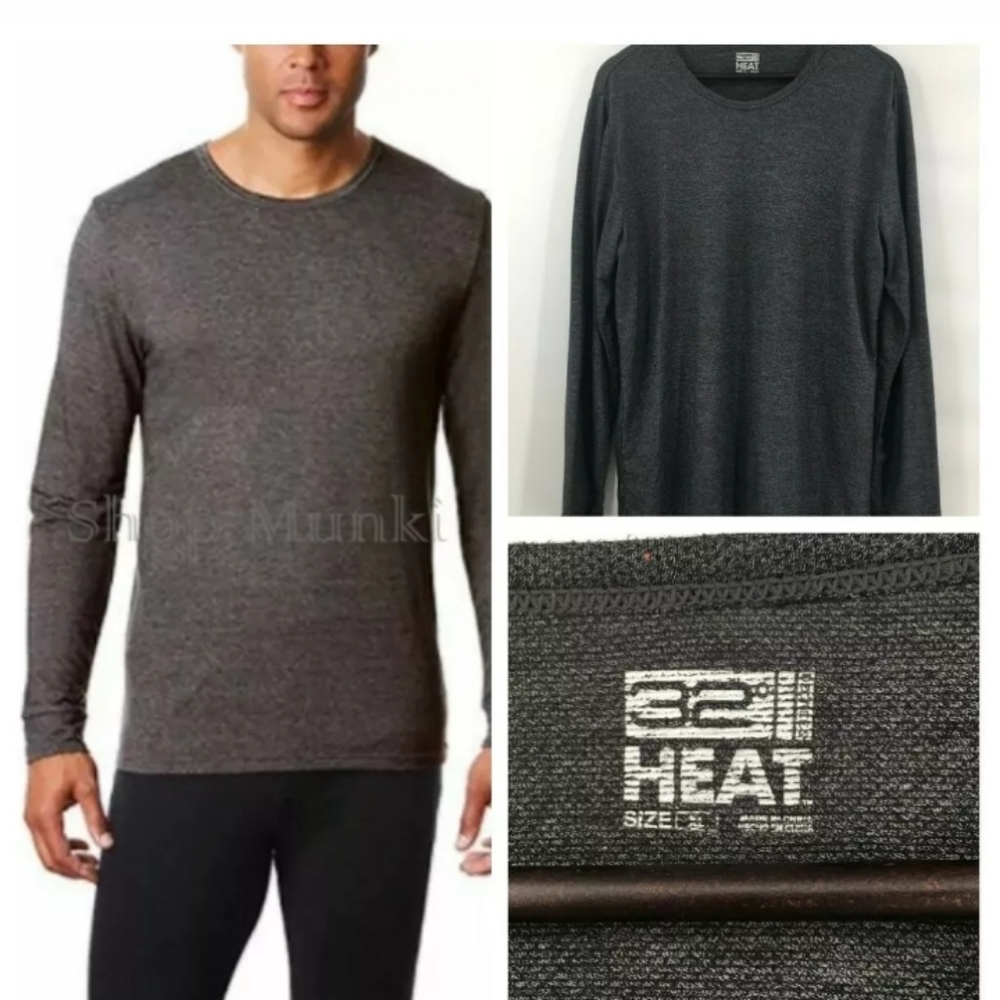 32 Degrees Men's Heat Shirt Charcoal Gray Size XL